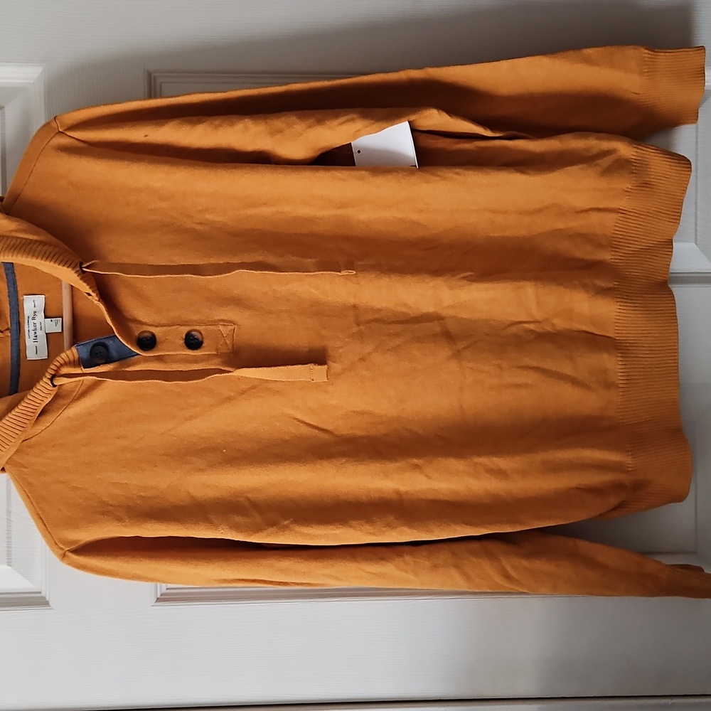 HAWKER RYE,NWT, Kerr Honey Cotton Cashmere Henley Hoodie,Size M